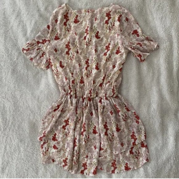 Sabo Skirt Floral Midi Dress - Red and White - Picture 4 of 6